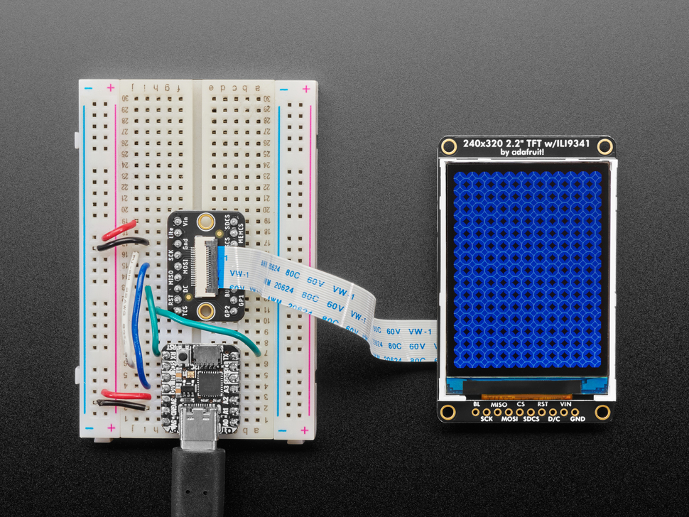 2.2" 18-bit color TFT LCD display with microSD card breakout - EYESPI Connector (Adafruit, USA)
