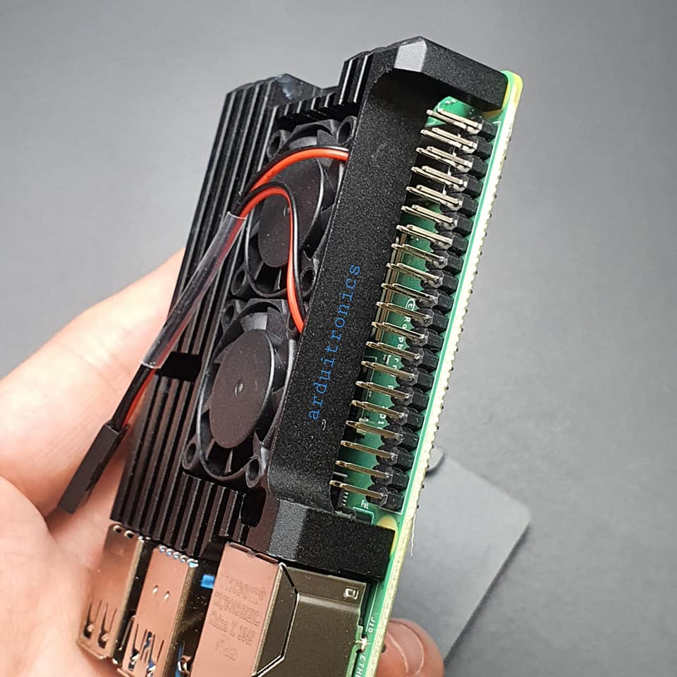 Aluminium Case for Raspberry Pi 4 with Dual Fan (Black)