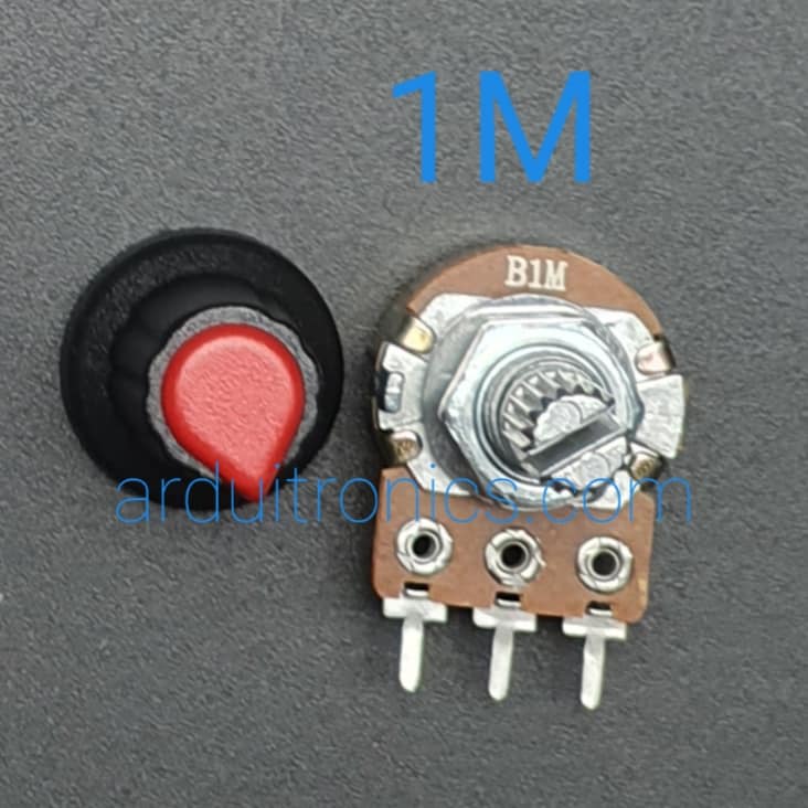 ตัวต้านทานปรับค่าได้พร้อมจุกหมุน 1M Ohm (พร้อมแหวนรอง)