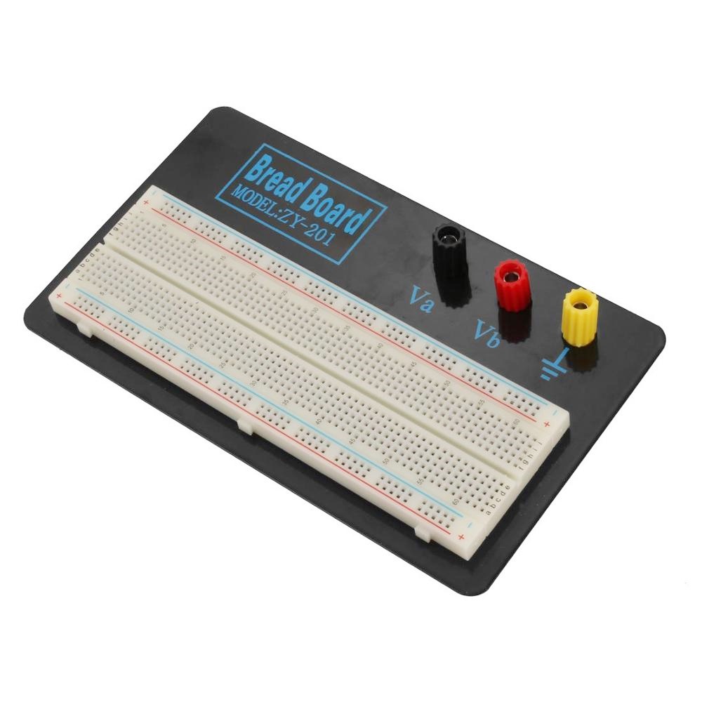 บอร์ดทดลอง พร้อมฐาน Solderless Breadboard 830 Point (ZY-201)