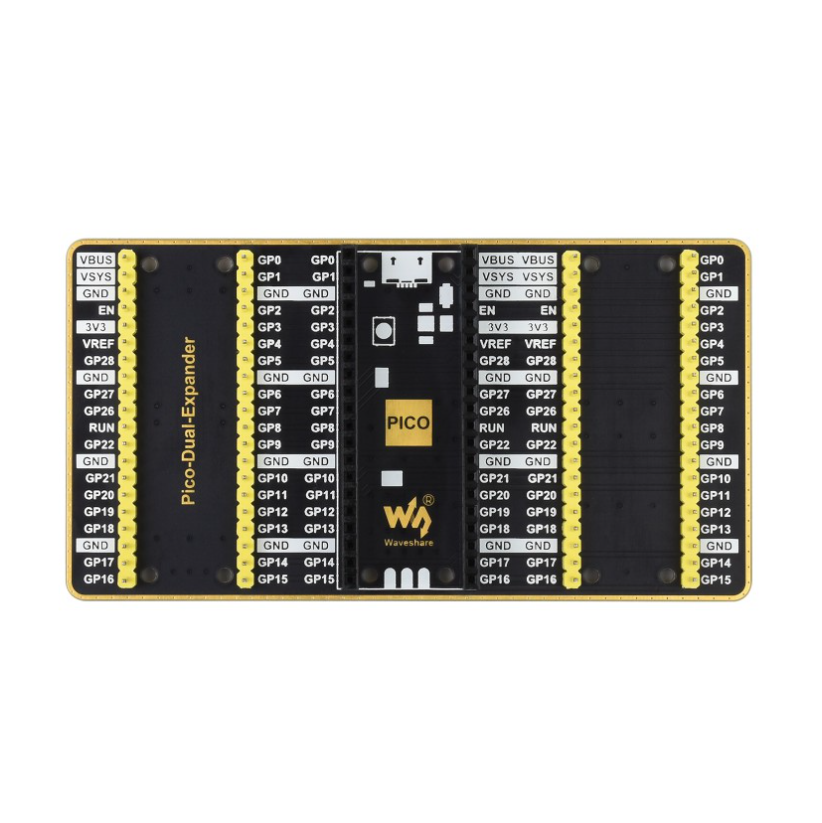 Dual GPIO Expander for Raspberry Pi Pico, Two Sets of Male Headers (แท้จาก Waveshare)