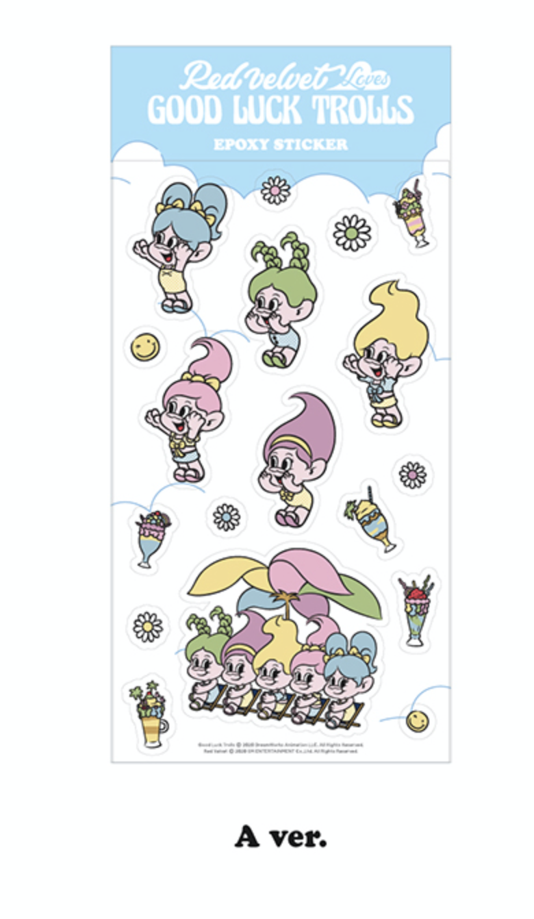 Red Velvet - Loves GOOD LUCK TROLLS - EPOXY STICKER แบบ A ver