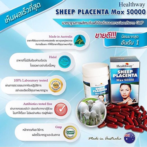 Healthway Sheep Placenta max 50000 เฮลธ์เวย์ ชีป พลาเซนต้า แม็กซ์ 50000(รกแกะ เฮลธ์เวย์)