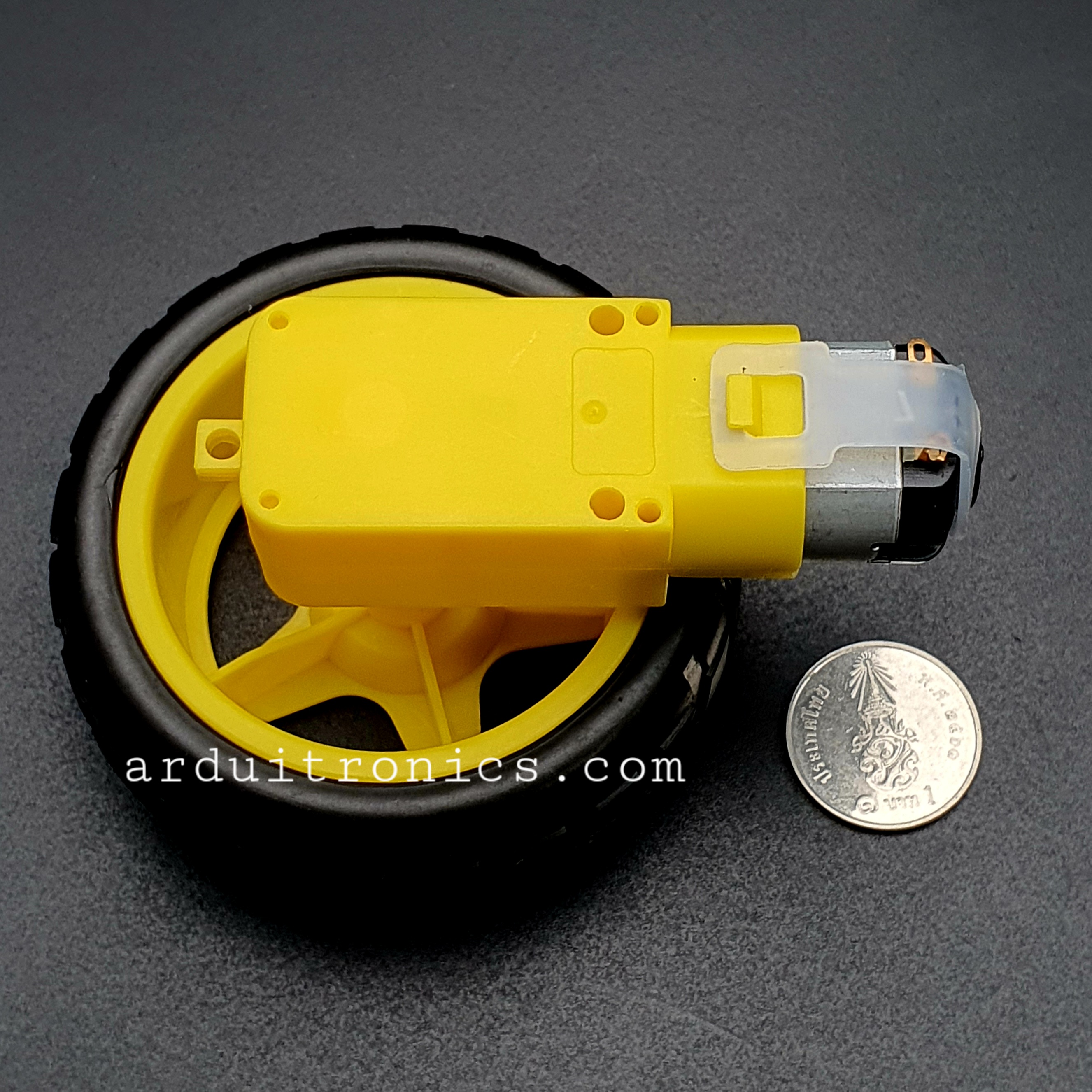 Gear Motor with Wheel Tire มอเตอร์แกนเดี่ยวพร้อมล้อ (อัตราทด 1:48)