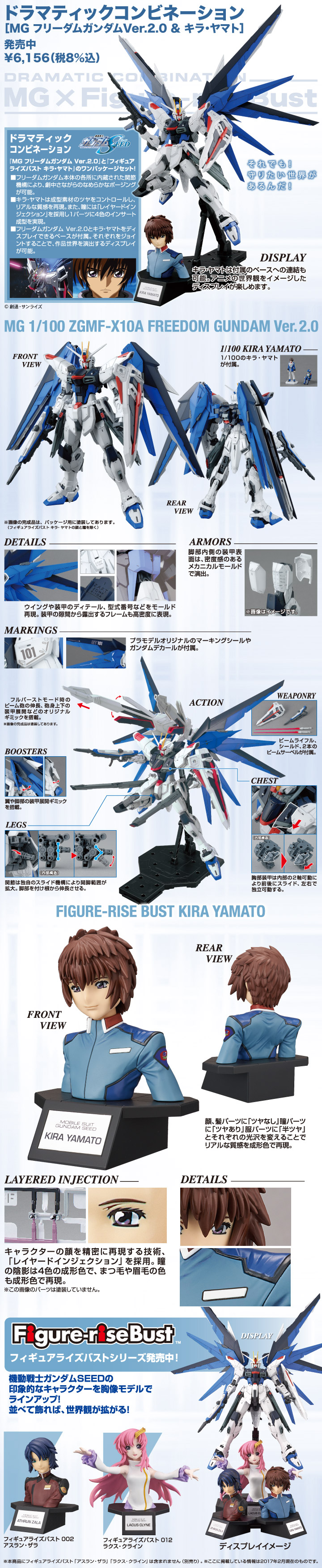MG 1/100 ZGMF-X10A Freedom Gundam Ver. 2.0 & Figure-rise Bust Kira Yamato Dramatic Combination