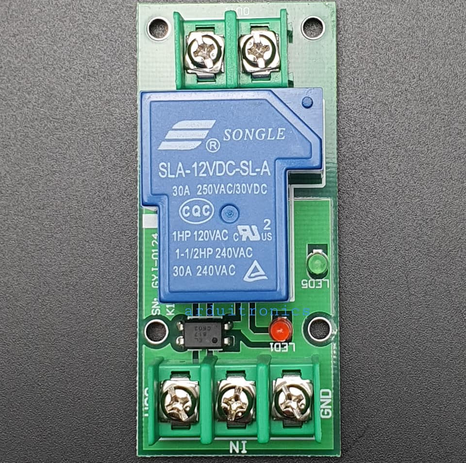 1 Channel Relay 12V 30A รีเลย์ 12V 30A ทำงานแบบ Active High