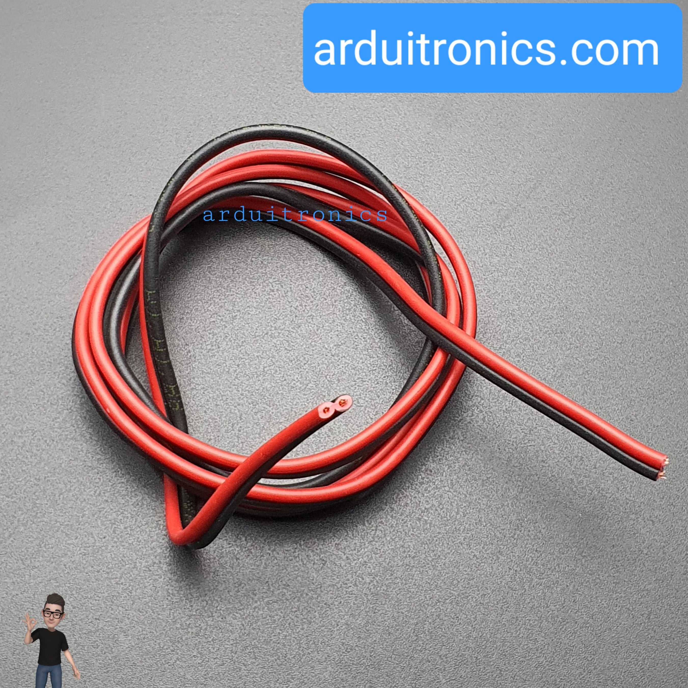 สายไฟคู่แดงดำ 2X0.75mm ยาว 1เมตร 300V