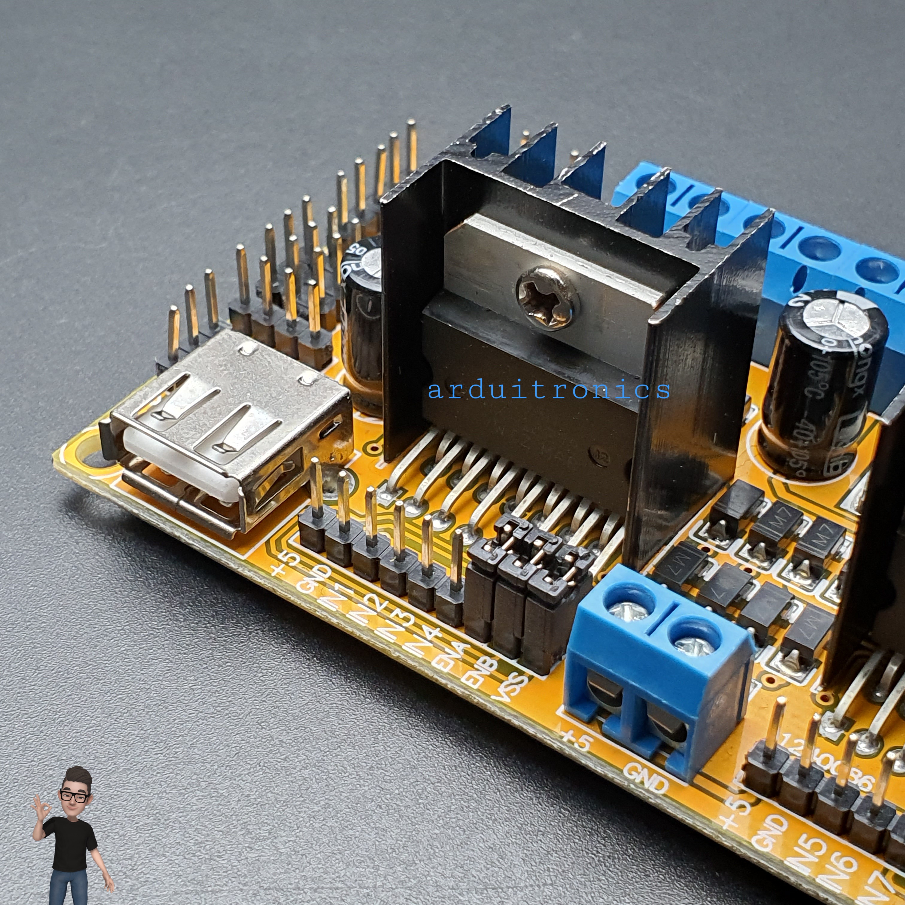 L298N V3 H-Bridge 4 Motor Controller Module (Support W703N, WiFi Router)
