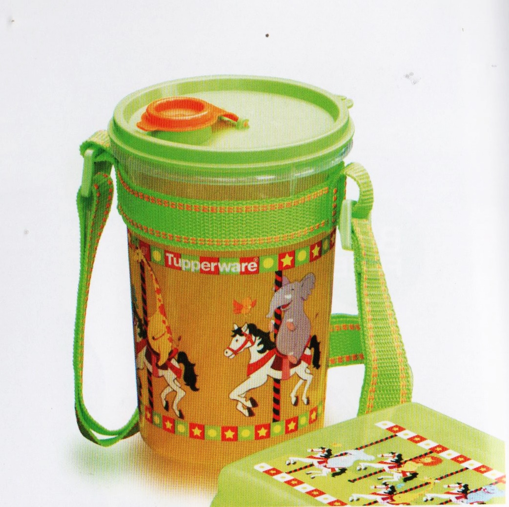 Tupperware EASY GO 400ML. กระติกน้ำลายม้าหมุน พร้อมสายสะพาย