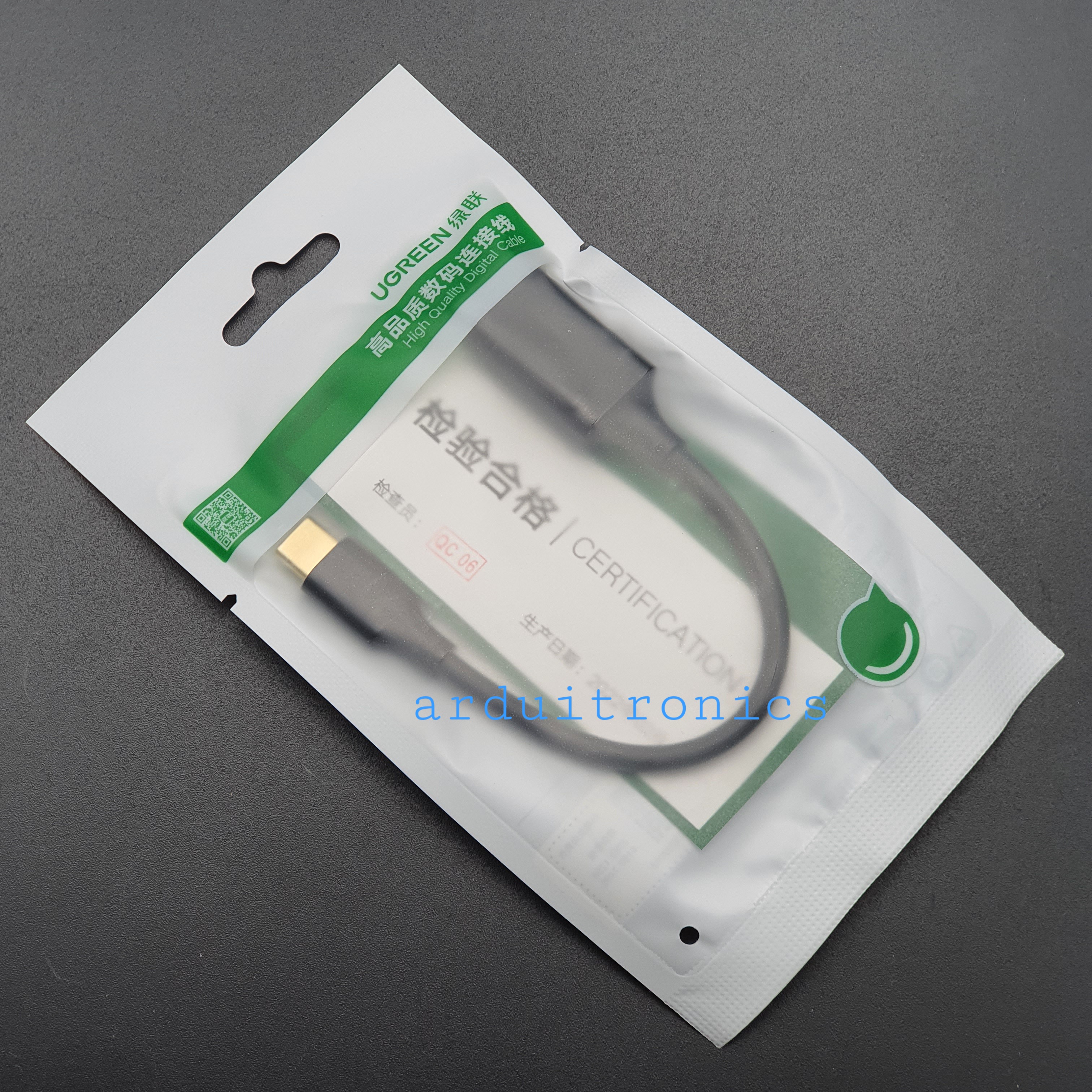 สาย OTG Type-C USB 2 คุณภาพสูง (สายกลม สีดำ ยาว 15 cm)