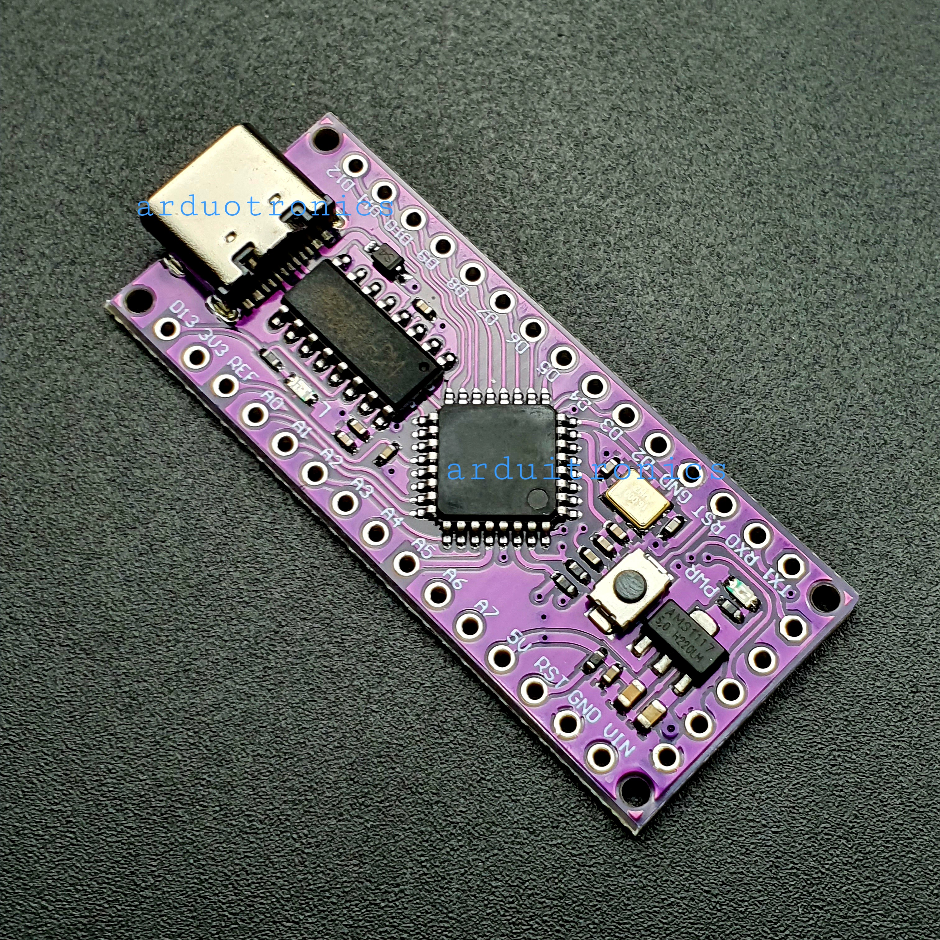 Arduino Nano 3.0 LGT8F328P Compatible บอร์ด Arduino nano 3.0 ใช้ชิฟ LGT8F328P PCB ม่วง USB Type-C