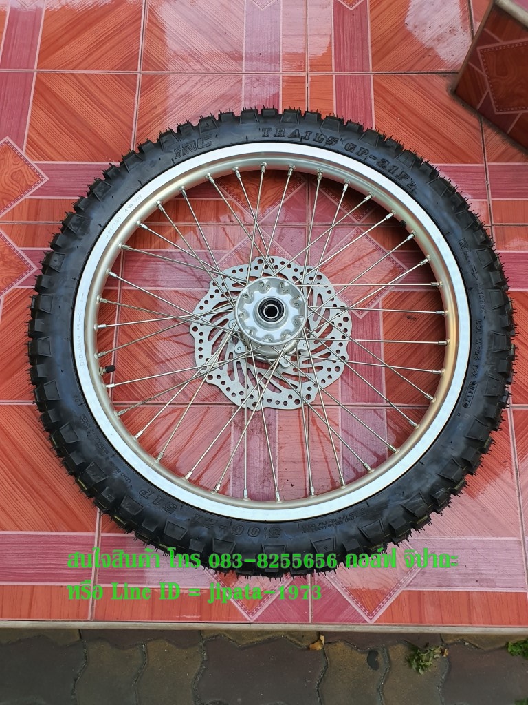 (CRF 250L) ชุดวงล้อหน้า Honda CRF 250L พร้อมยางและจานเบรคหน้า แท้