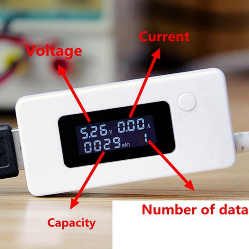 USB Charging Current/Voltage/Power Tester and Analyzer (แบบมีสาย) White