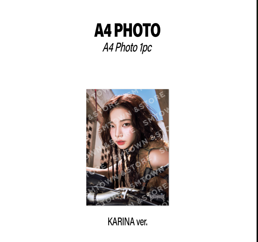 aespa -aespa WEEK RichMan POP-UP OFFICIAL MD ONLINE - A4 Photo แบบ Karina.