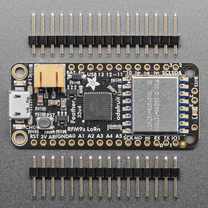 Adafruit Feather 32u4 RFM95 LoRa Radio- 868 or 915 MHz - RadioFruit (made in USA)