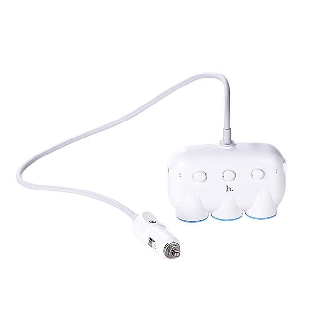 ตัวเพิ่มช่องที่จุดบุหรี่ 3 ช่อง + 2 USB Hoco C1 ราคา 169 บาท ปกติ 450 บาท