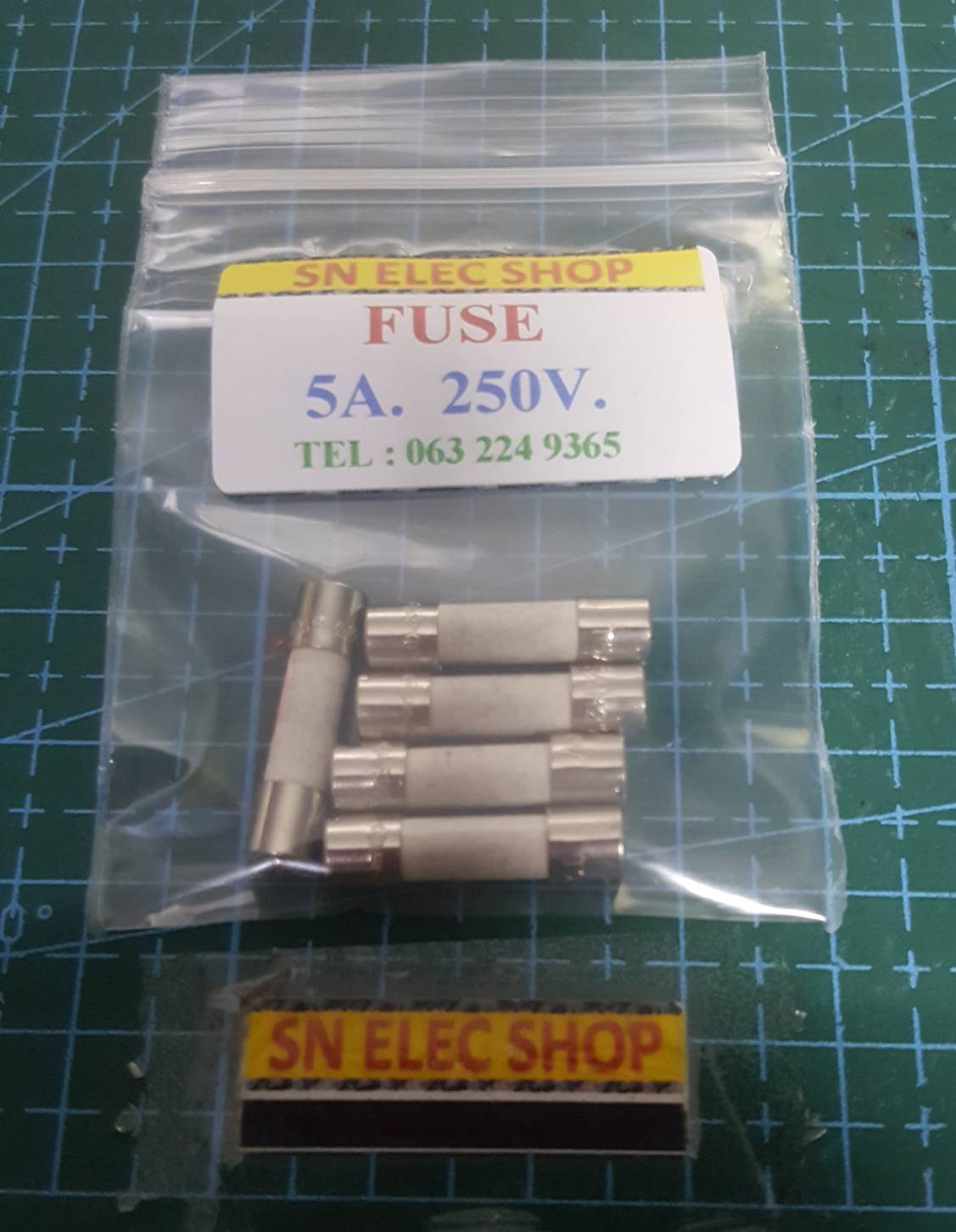 FUSE เซรามิก 5A. 250V. แพ็ค 5 ตัว