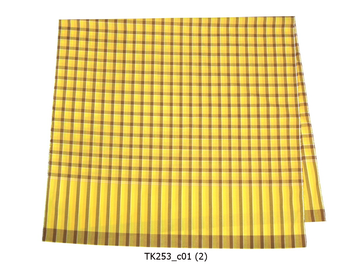 [2ม.] ผ้าขาวม้า TK253 เหลือง