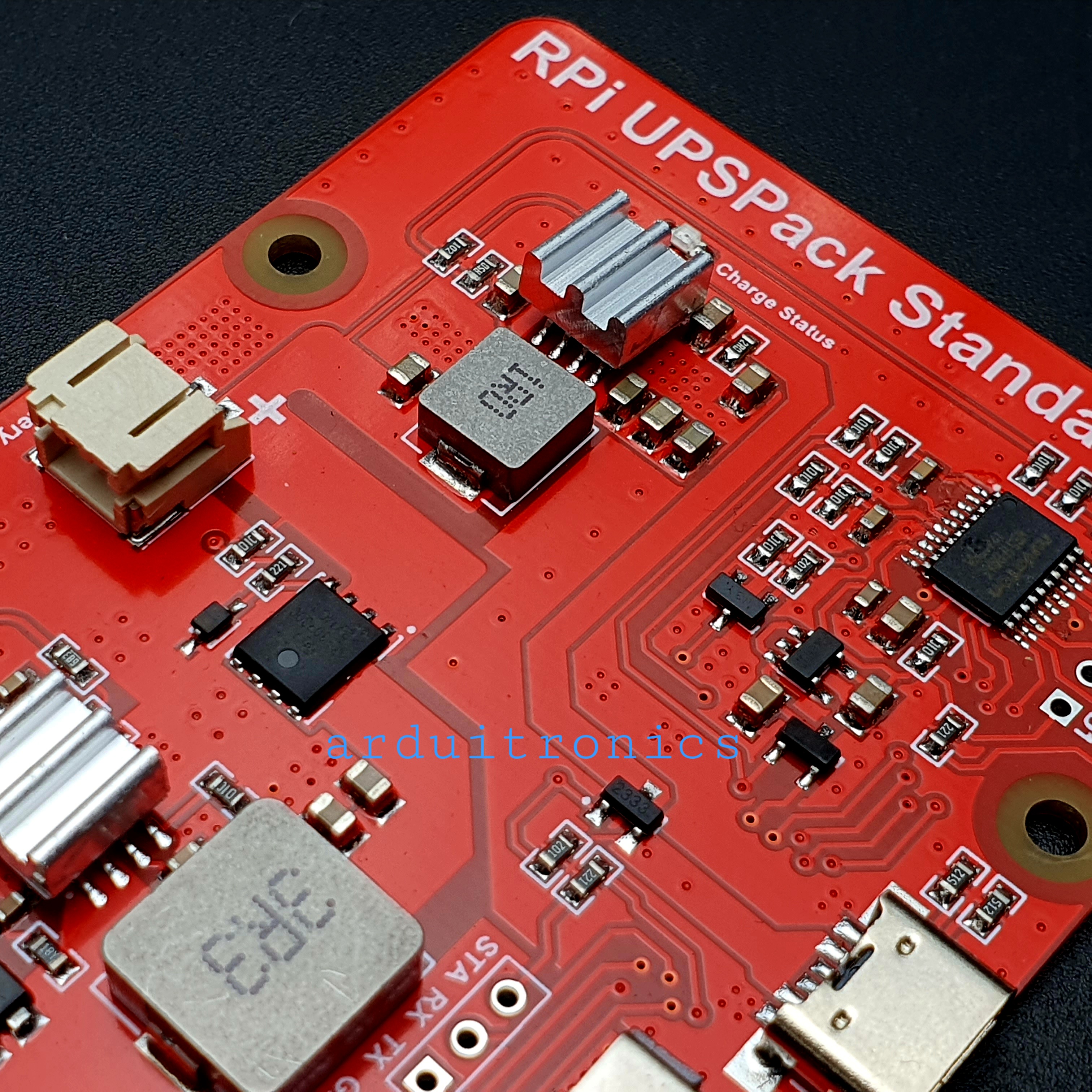 Raspberry Pi (RPi) UPSPack Standard V3 PCB สีแดง + Free ถ่าน 3.7V 6500mAh