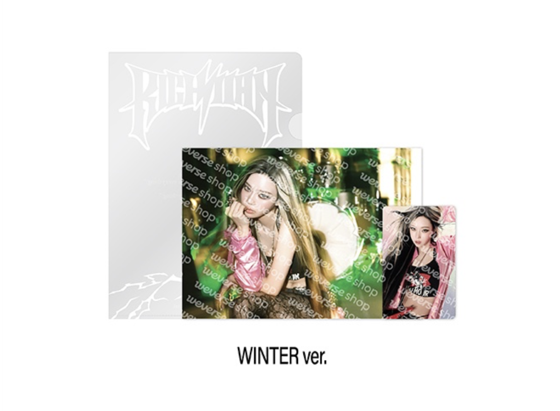 aespa -aespa WEEK RichMan POP-UP OFFICIAL MD ONLINE -POSTCARD + HOLOGRAM PHOTO CARD SET แบบ Winter