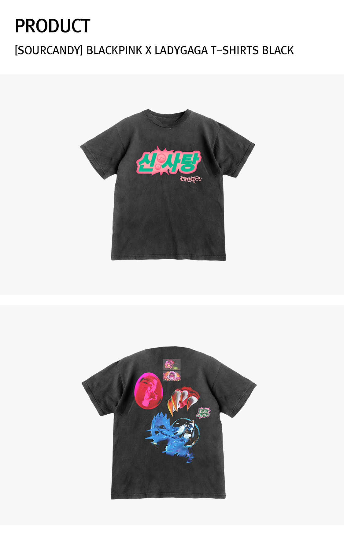 BLACKPINK - BLACKPINK X LADYGAGA T-SHIRTS_BLACK ระบุ ขนาด M หรือ L