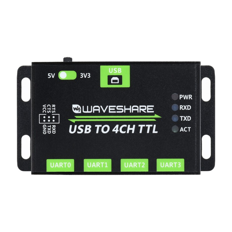 Industrial USB TO 4CH TTL Converter, USB To UART, Multi Protection & Systems Support มาพร้อมสายต่อ 4ชุด (แท้จาก waveshare)