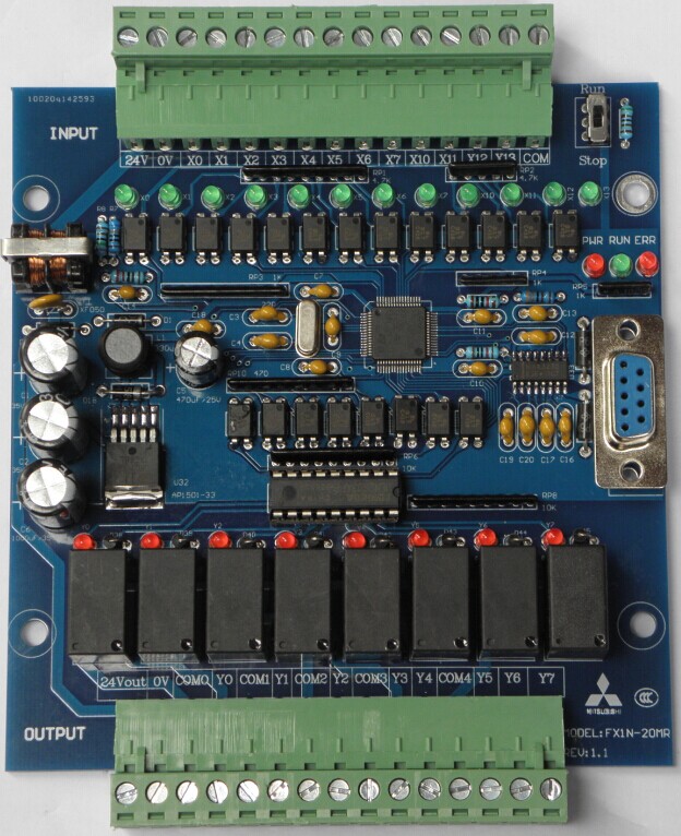 PLC (FX1N-20MR) 12IN/8OUT ไฟเลี้ยง 24VDC