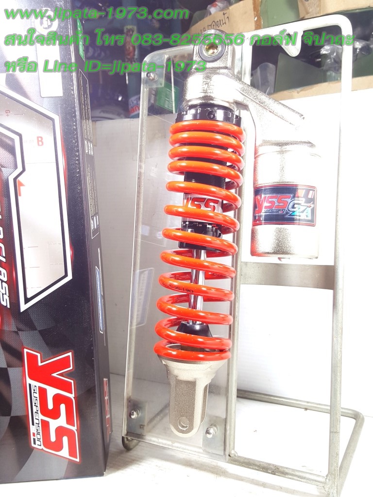 (Mio,Click) โช้คอัพหลังเดี่ยว YSS รุ่น G-ZA สำหรับ Yamaha Mio,Fino และ Honda Click,Scoopy i สีดำ-แดง