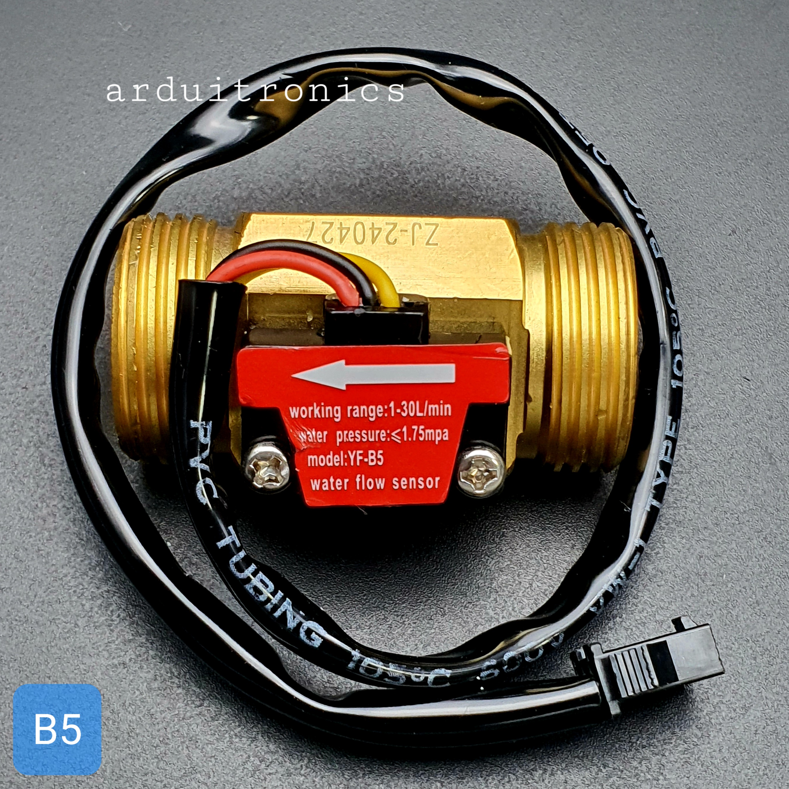 B5 เซ็นเซอร์วัดอัตราการไหลของน้ำ ทองแหลือง 3/4นิ้ว 6หุน Water Flow sensor 1-30L/min Size 50 mm