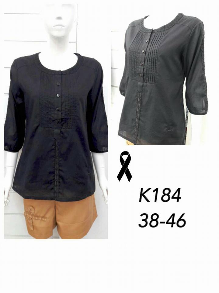 เสื้อผ้าป่านคอกลม แขน 3 ส่วน CC CONCEPT งานปักรอบคอ แขนและสาบเสื้อ ผ้าเนื้อดีใส่สบายค่ะ สินค้าพร้อมส่ง size 44 ค่ะ