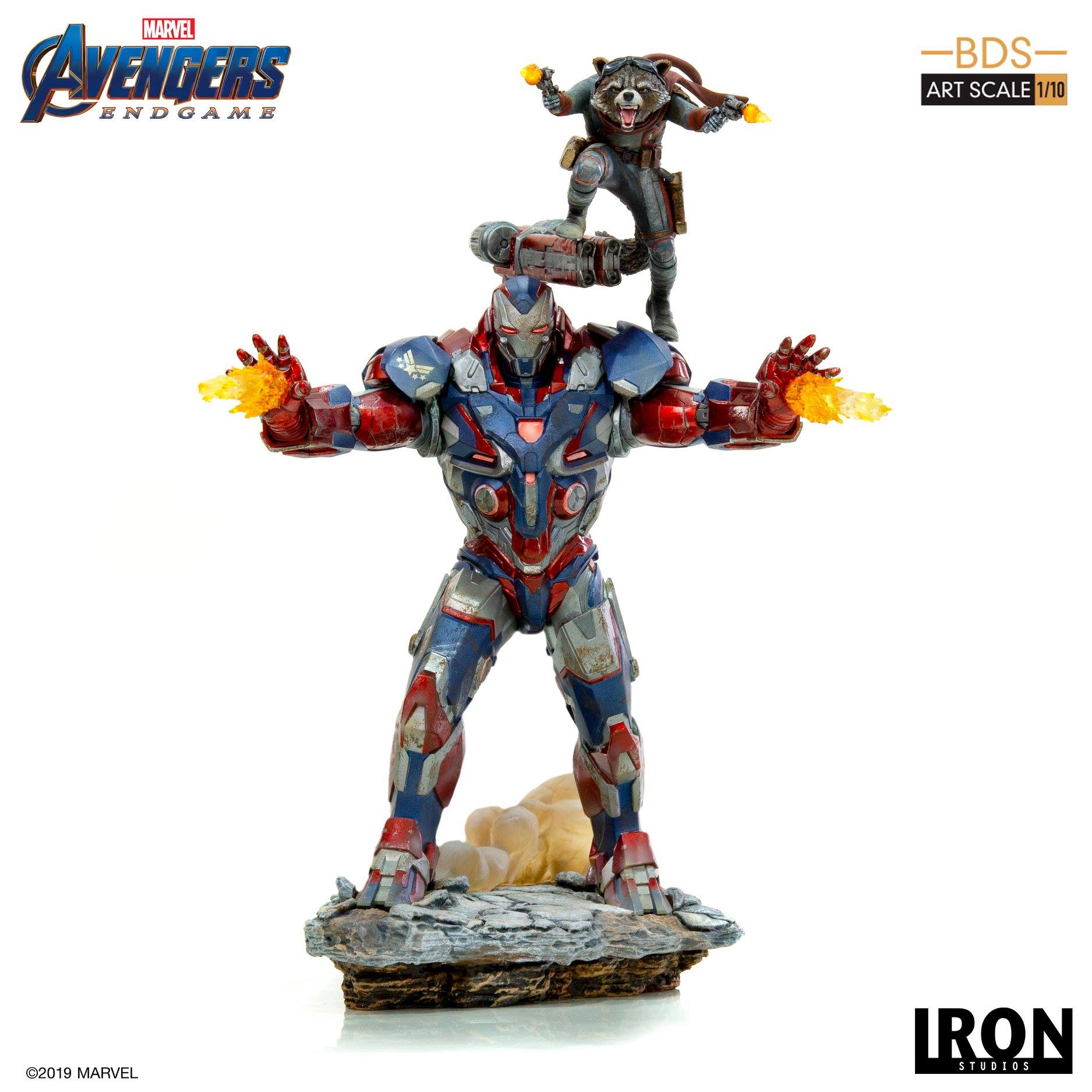 "Pre-Order" Iron Studios 1/10 Iron Patriot and Rocket: Avengers Endgame
