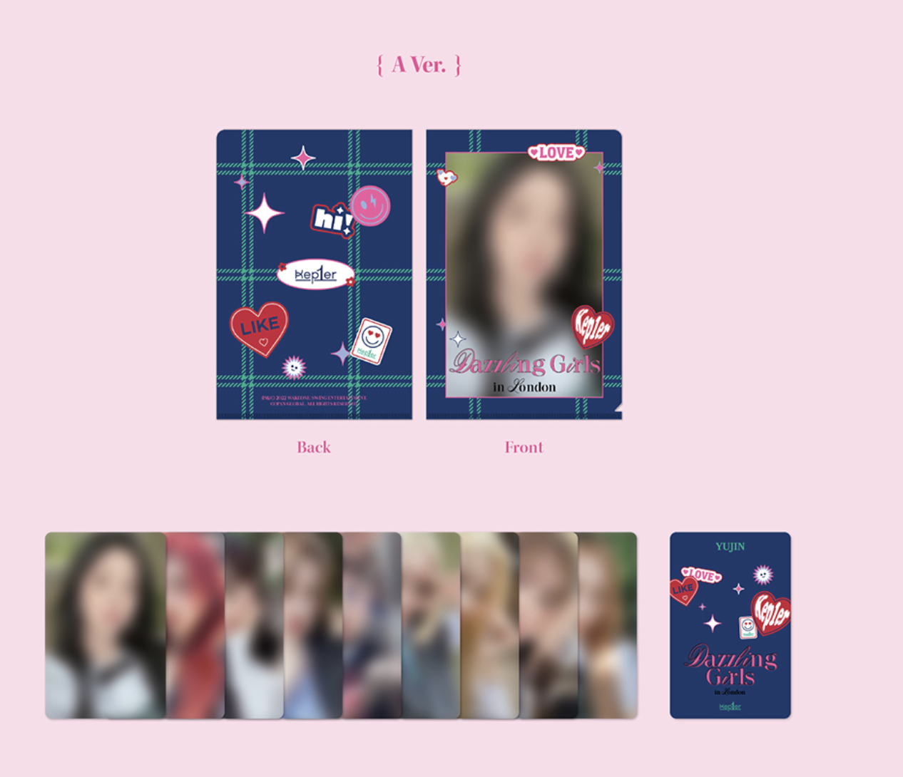 Kep1er - MINI L-HOLDER & PHOTOCARD SET [2022 Dazzling Girls in London] แบบ A ver - แบบส่งทางเรือ