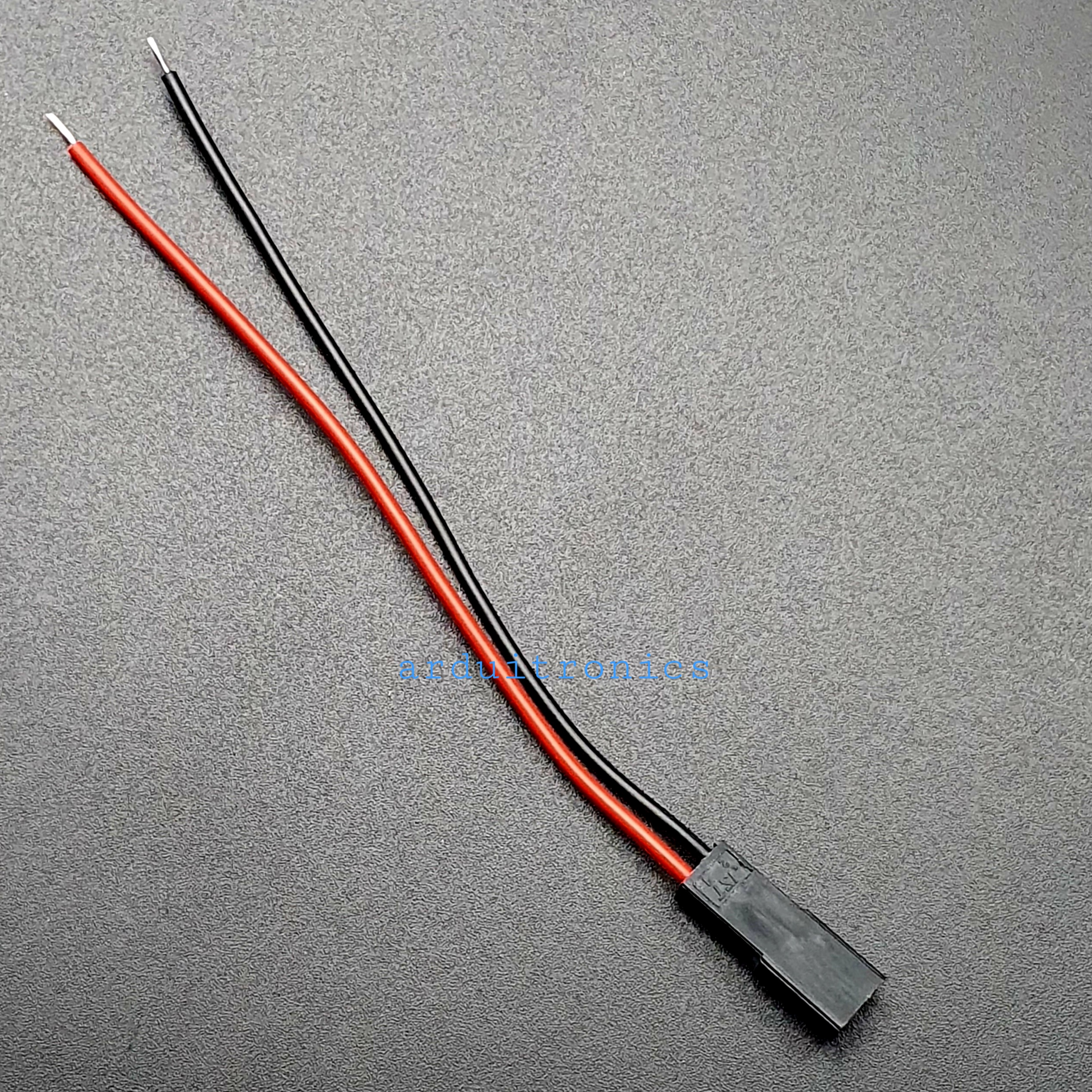 JST Connector 2Pin Plug Female สายต่อ JST ตัวเมีย พร้อมสายไฟยาว 10cm - Black