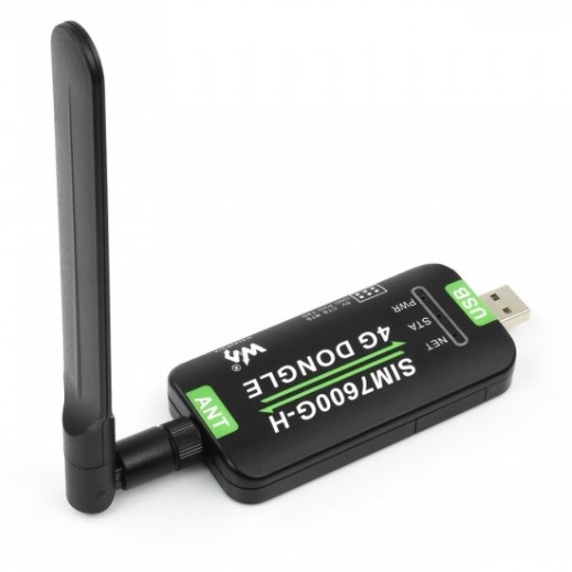 SIM7600G-H 4G DONGLE, GNSS Positioning, Global Band Support (Waveshare)