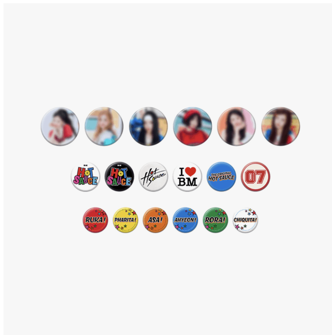 BABYMONSTER -[HOTSAUCE] BABYMONSTER -BABYMONSTER RANDOM PIN BUTTON SET