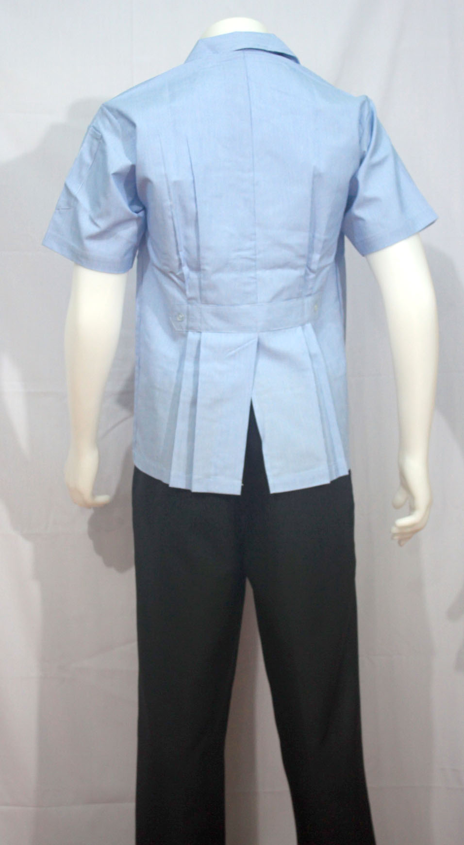 เสื้อริ้วฟ้าขาว คอฮาวาย ปักกระทรวงสาธารณสุข ผู้ชาย