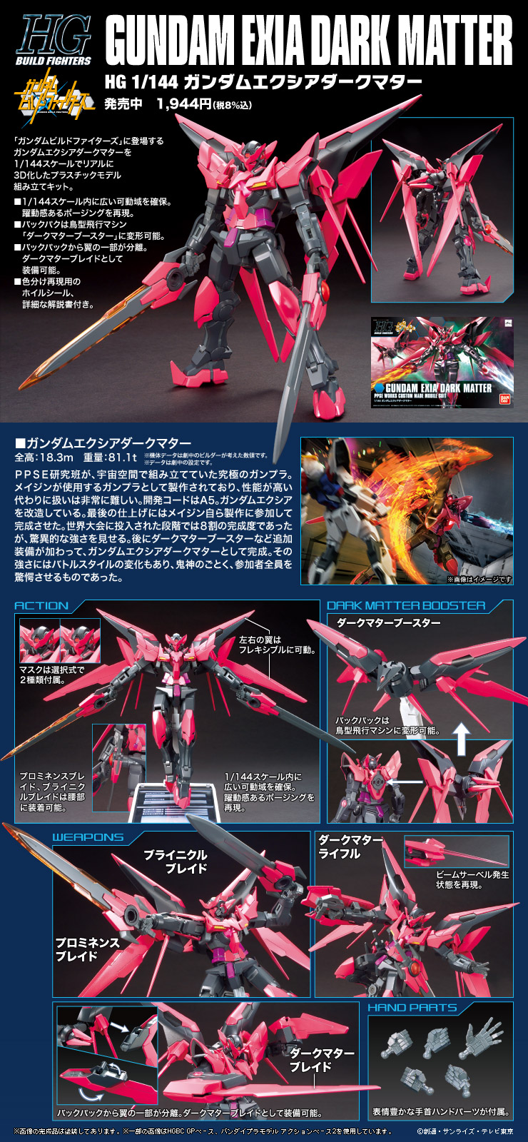 HGBF 1/144 Gundam Exia Dark Matter