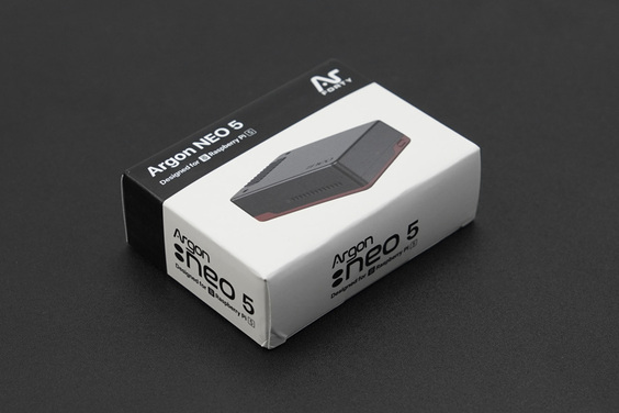 Aluminum Argon NEO 5 BRED Case with Built-in Cooling Fan (Compatible with Raspberry Pi 5)