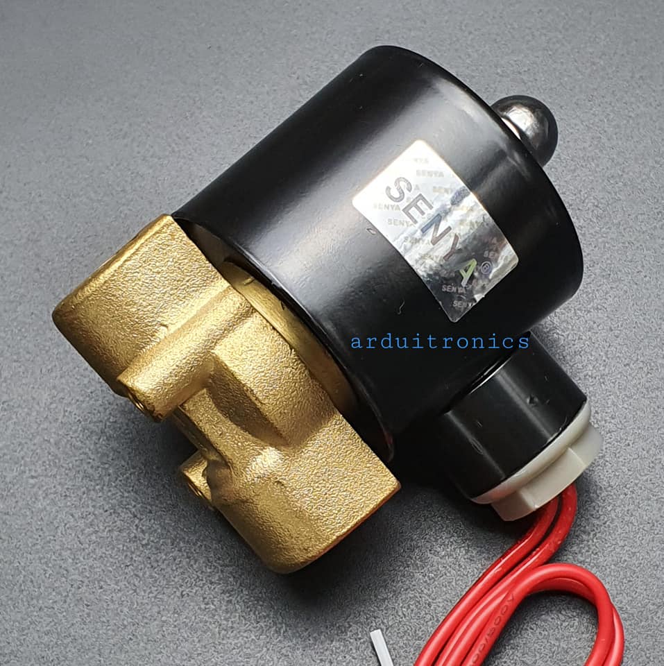 โซลินอยวาล์ว ทองเหลือง (Solenoid Valve Normally Closed) 3 หุน (3/8") 220VAC - ยี่ห้อ Senya 2W-040-10
