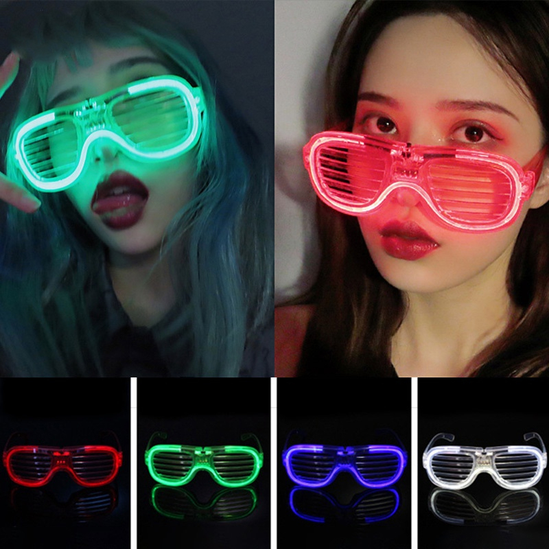 แว่นมีไฟLED สีใสแฟชั่น แว่นตาปาร์ตี้ แว่นไฟled ความคิดสร้างสรรค์ แว่นตาไฟ กระพริบสำหรับผู้ชายผู้หญิง