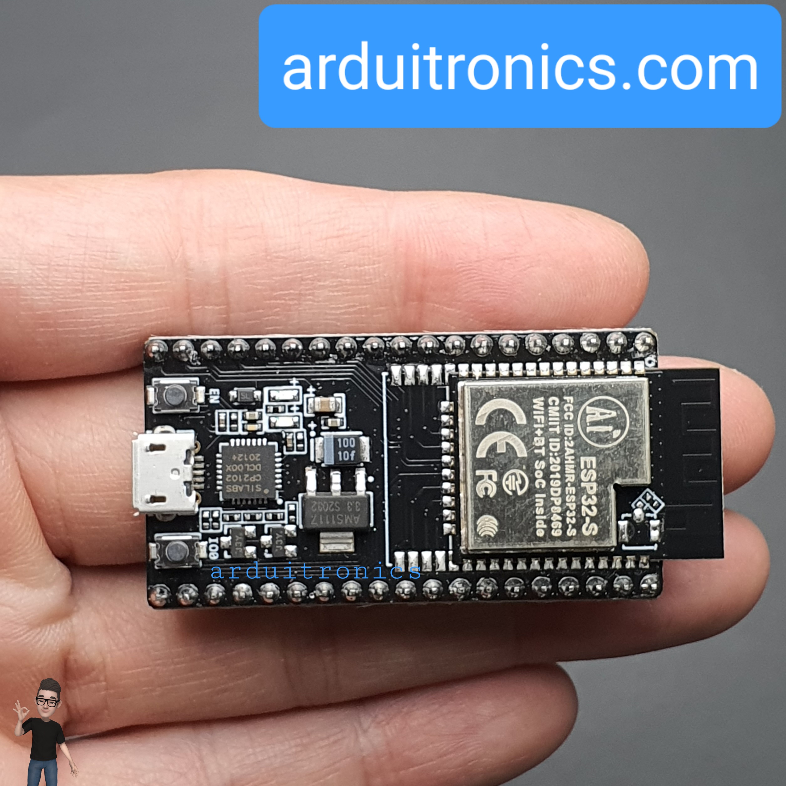 NodeMCU ESP-32S (WiFi + Bluetooth) มีช่องสำหรับใส่หัวต่อเสาอากาศแบบ IPEX 38 pin