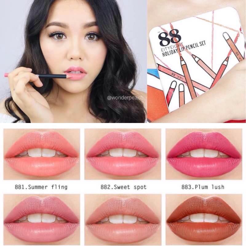 Ver 88 Holiday Lip Pencil Set เวอร์.88 ฮอลิเดย์ ลิป เพนซิล เซต ลิปสีไม้