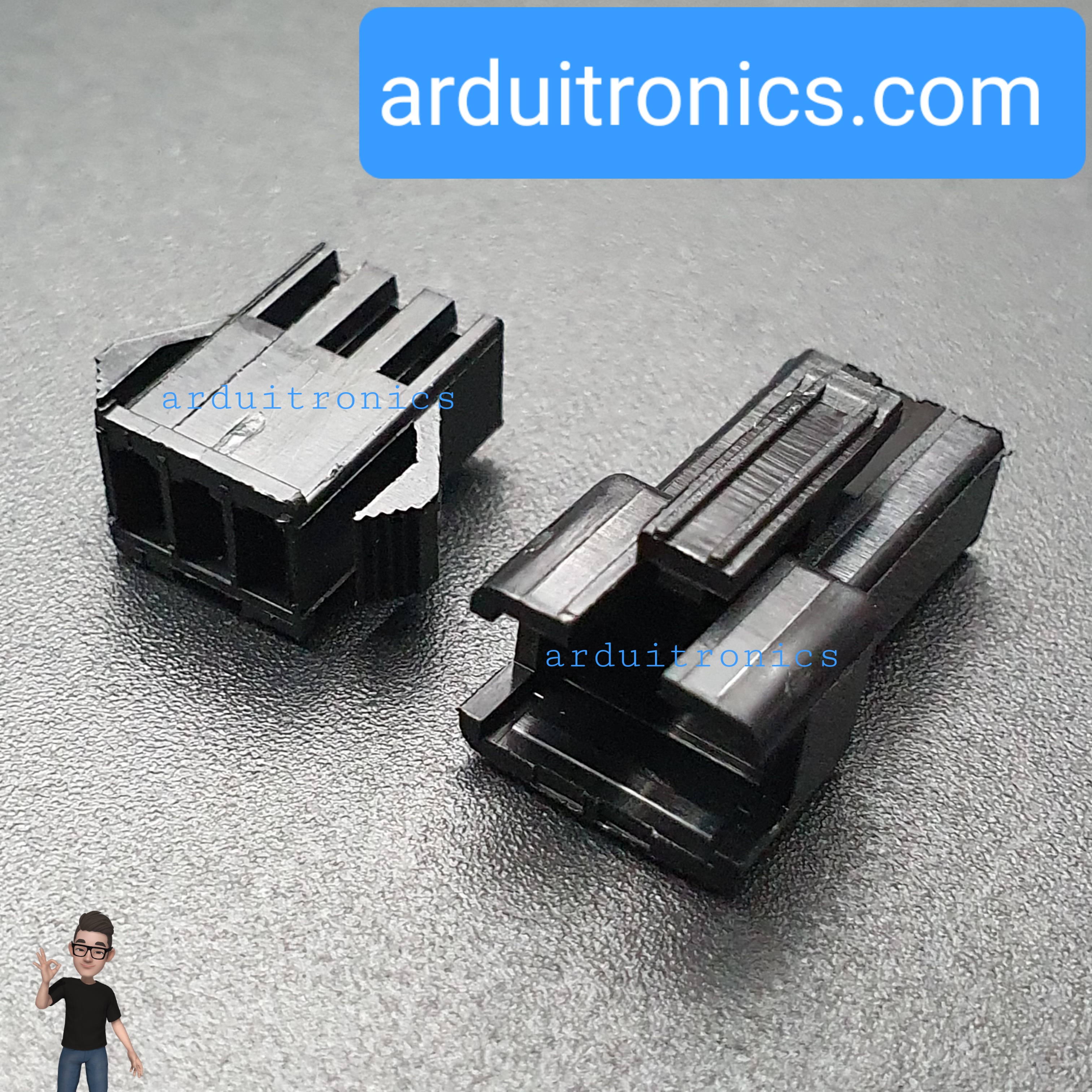 2.54mm 3 Pin Black Plastic Male Female JST-SM Housing Crimp Terminal Connector