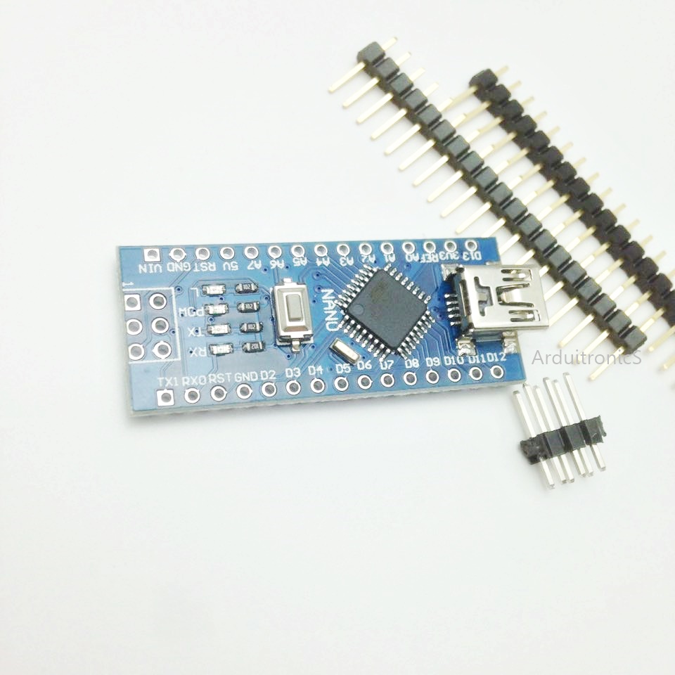 Nano V3 ATMega328P CH340G ยังไม่บัคกรี (มีคำว่า Nano บน PCB) + Free mini USB Cable