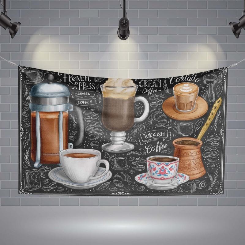 ป้ายผ้า กาแฟ (มีของแถม) ผ้าพิมพ์ลาย ทนแดด ทนฝน แบรนด์ไทย รับประกัน