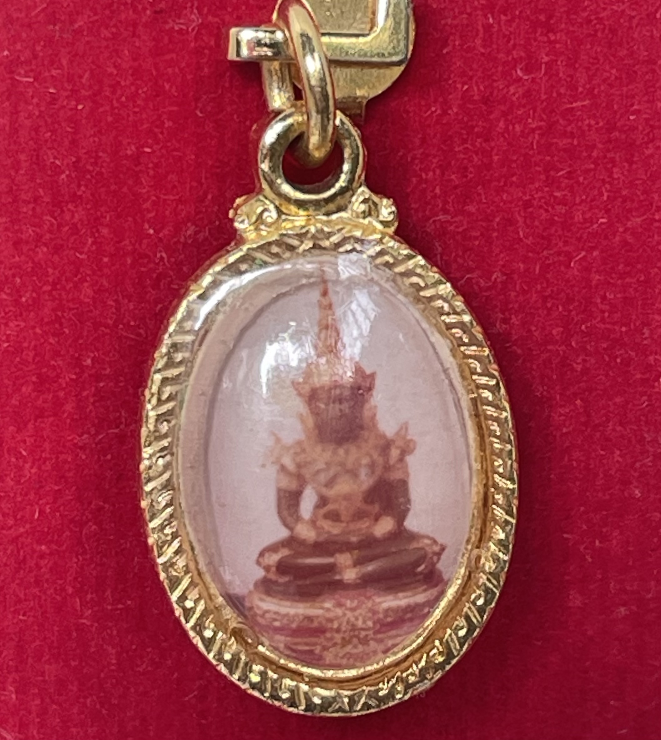 Rare Item จี้ห้อยคอ ล็อกเก็ต Locket พระแก้วมรกต / พระสยามเทวาธิราช กะไหล่ทอง/ สวมใส่ขึ้นคอเพื่อความเป็นสิริมงคล