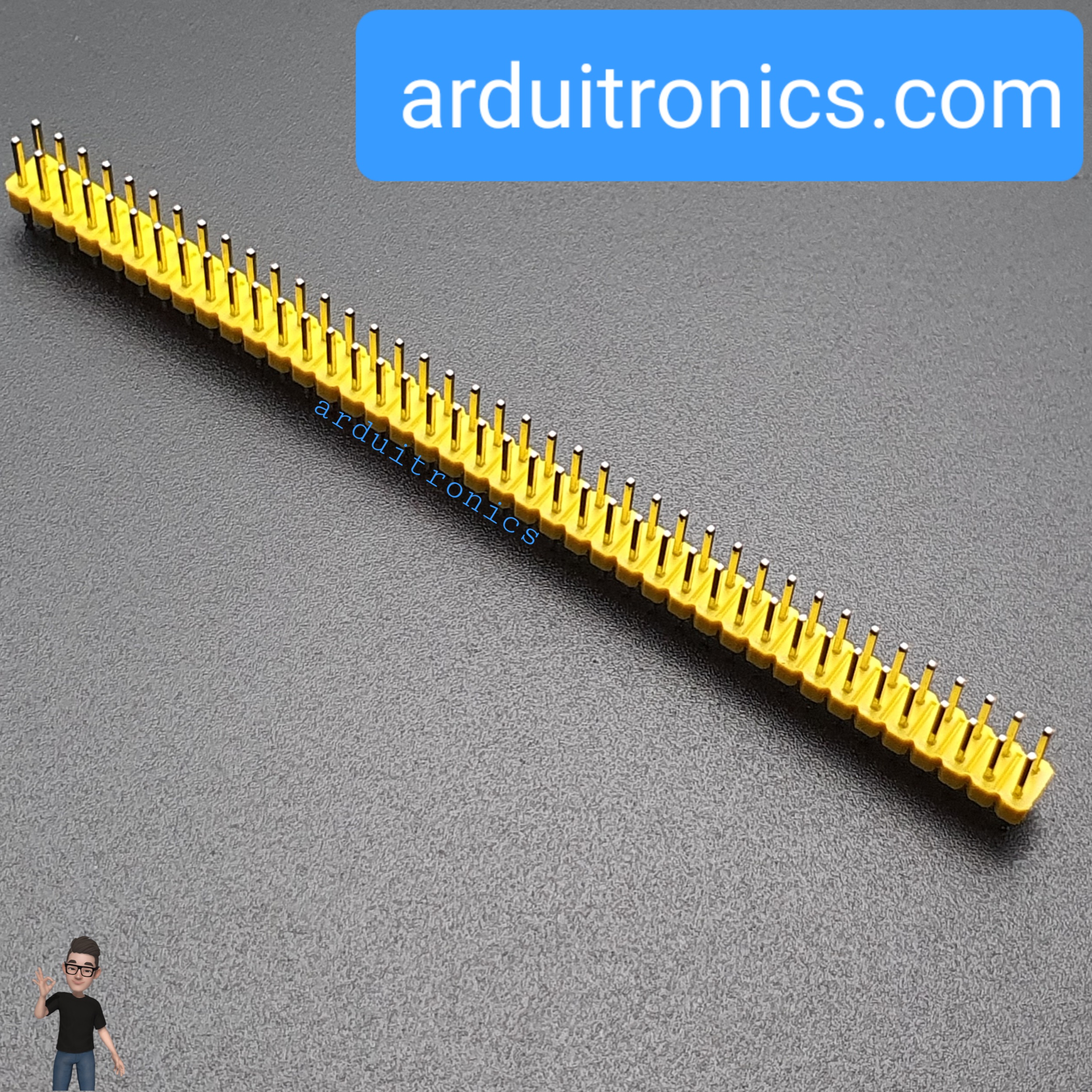 ก้างปลา 2x40P 2.54mm Pin Header Dip Straight Double Row 2X40 Pin สีเหลือง