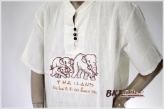เสื้อผ้าฝ้ายผู้ชายลายช้าง