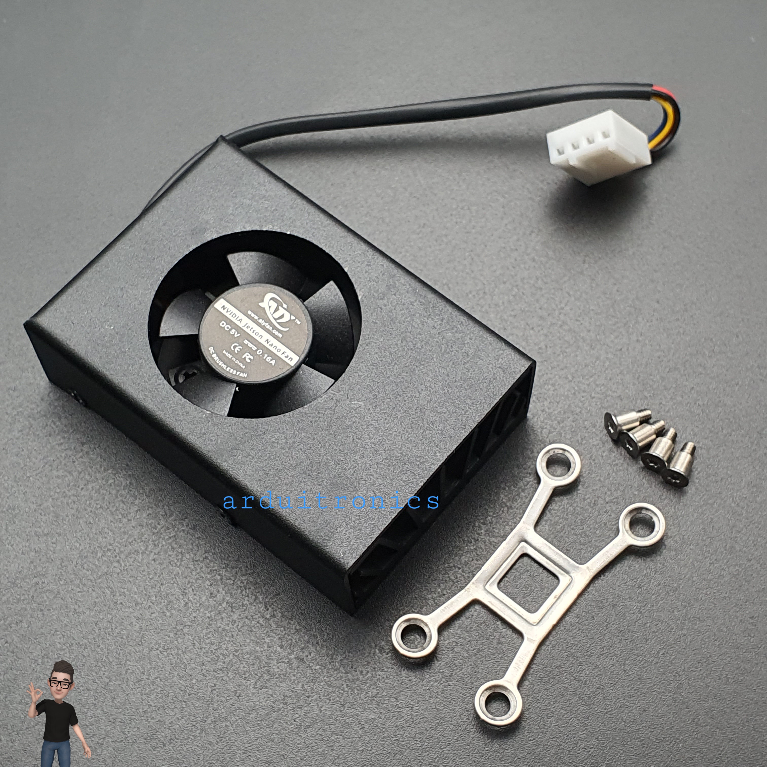 Aluminum Heatsink with built-in Fan and Housing for Jetson Nano Module