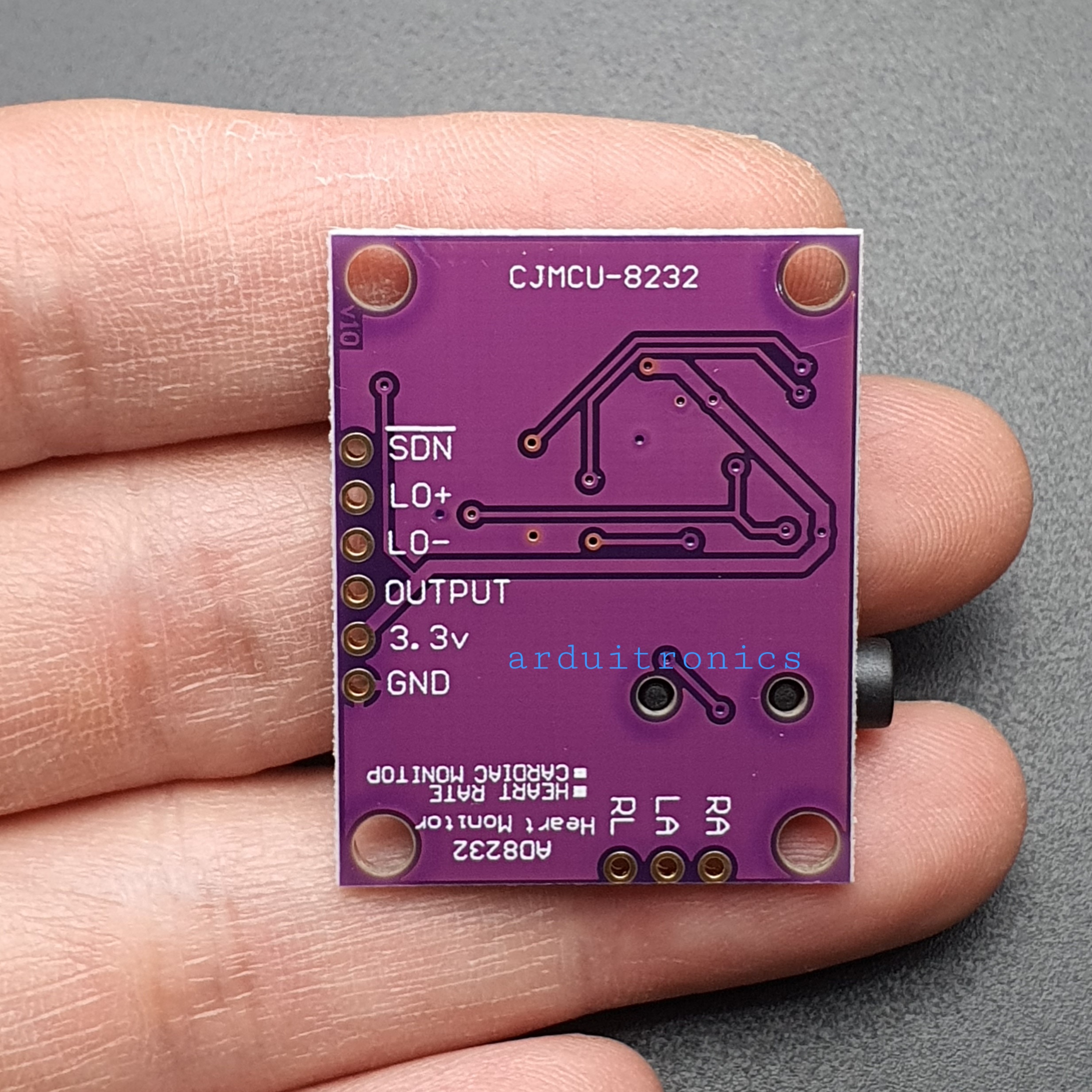 AD8232 Breakout (PCB สีม่วง) for Electrocardiogram (ECG) Heart Rate Monitor (ยังไม่บัคกรี)